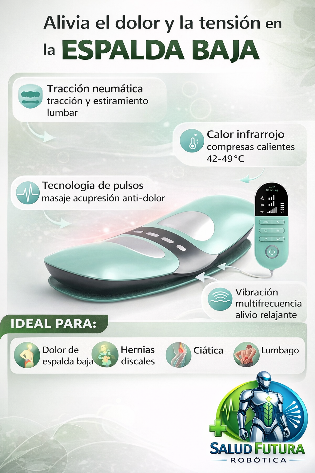 Sistema de Relajación Lumbar con Calor y Masaje