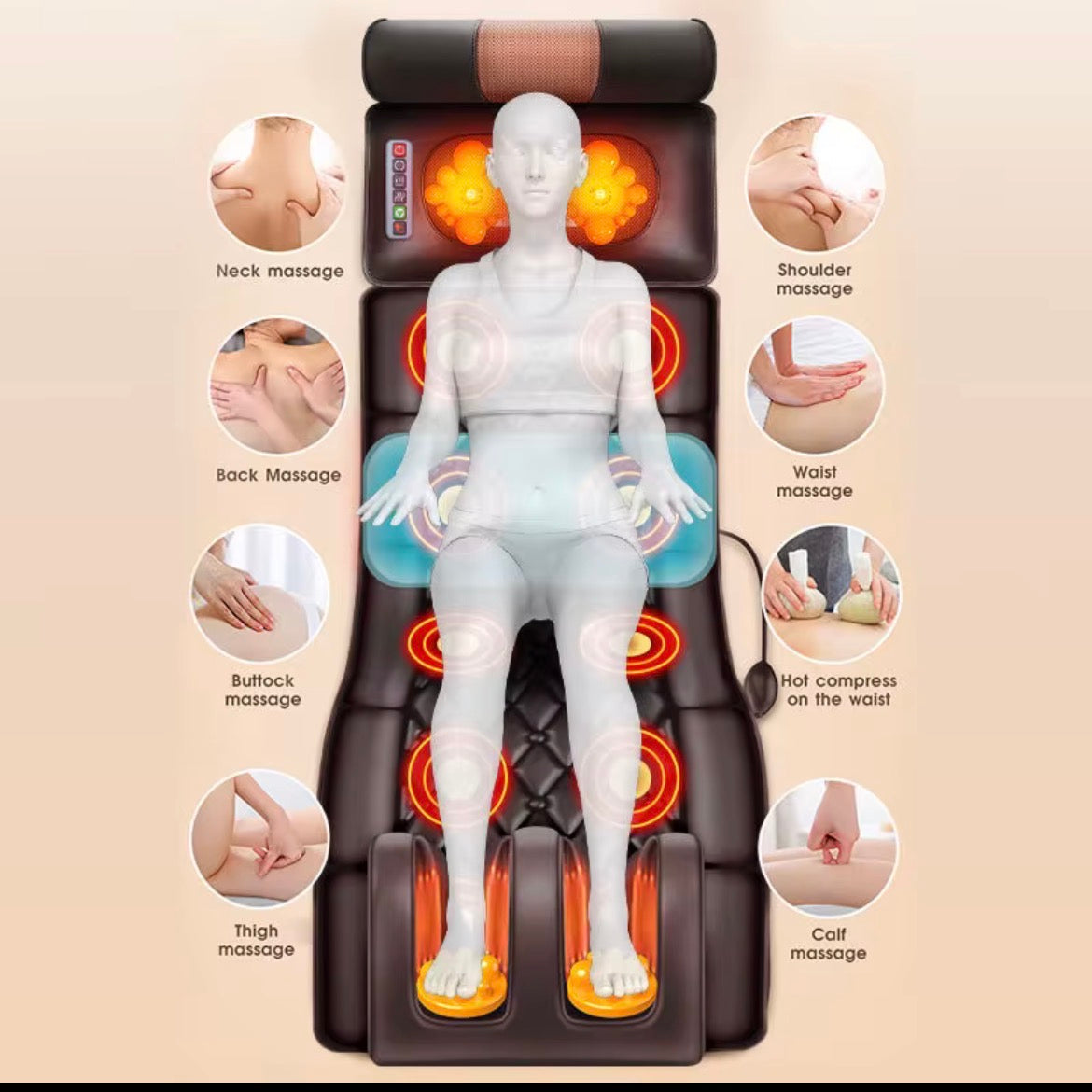 Full Body Massage Mat with Heat & Vibration Therapy